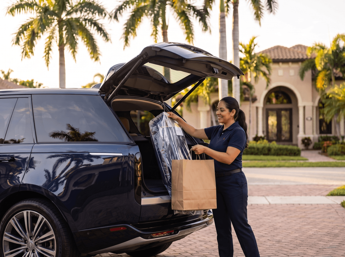 Jeevz driver handling errands for a concierge client
